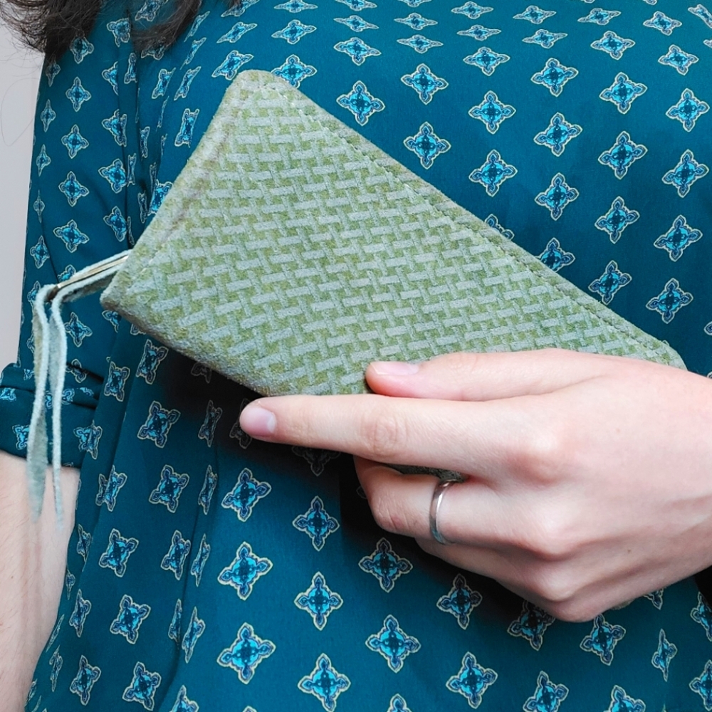 Genuine green leather wallet